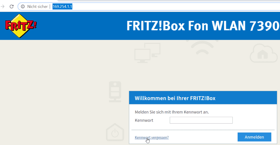 Fritzbox Reset-Seite